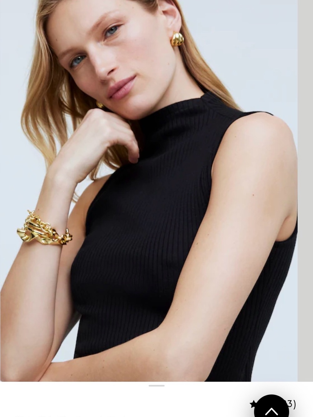 Madewell Black Ribbed Mock Neck Tank